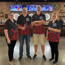 Load image into Gallery viewer, Red Dartboard Splatter Smoke Darts Shirt For Women Custom Grunge Darts Team Jersey Polo &amp; 1/4 Zip TDM6505