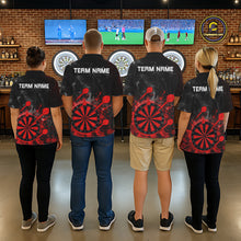 Load image into Gallery viewer, Red Dartboard Splatter Smoke Darts Shirt For Women Custom Grunge Darts Team Jersey Polo &amp; 1/4 Zip TDM6505