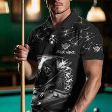 Load image into Gallery viewer, Black White Funny Grim Reaper 8 Ball Pool Men Billiard Shirts Custom Lightning Billiard Jerseys TDM3726