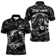 Load image into Gallery viewer, Black White Funny Grim Reaper 8 Ball Pool Men Billiard Shirts Custom Lightning Billiard Jerseys TDM3726