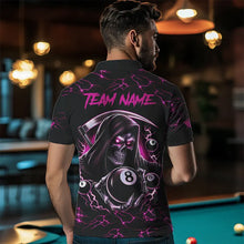 Load image into Gallery viewer, Pink Funny Grim Reaper 8 Ball Pool Men Billiard Shirts Custom Lightning Billiard Jerseys TDM3727