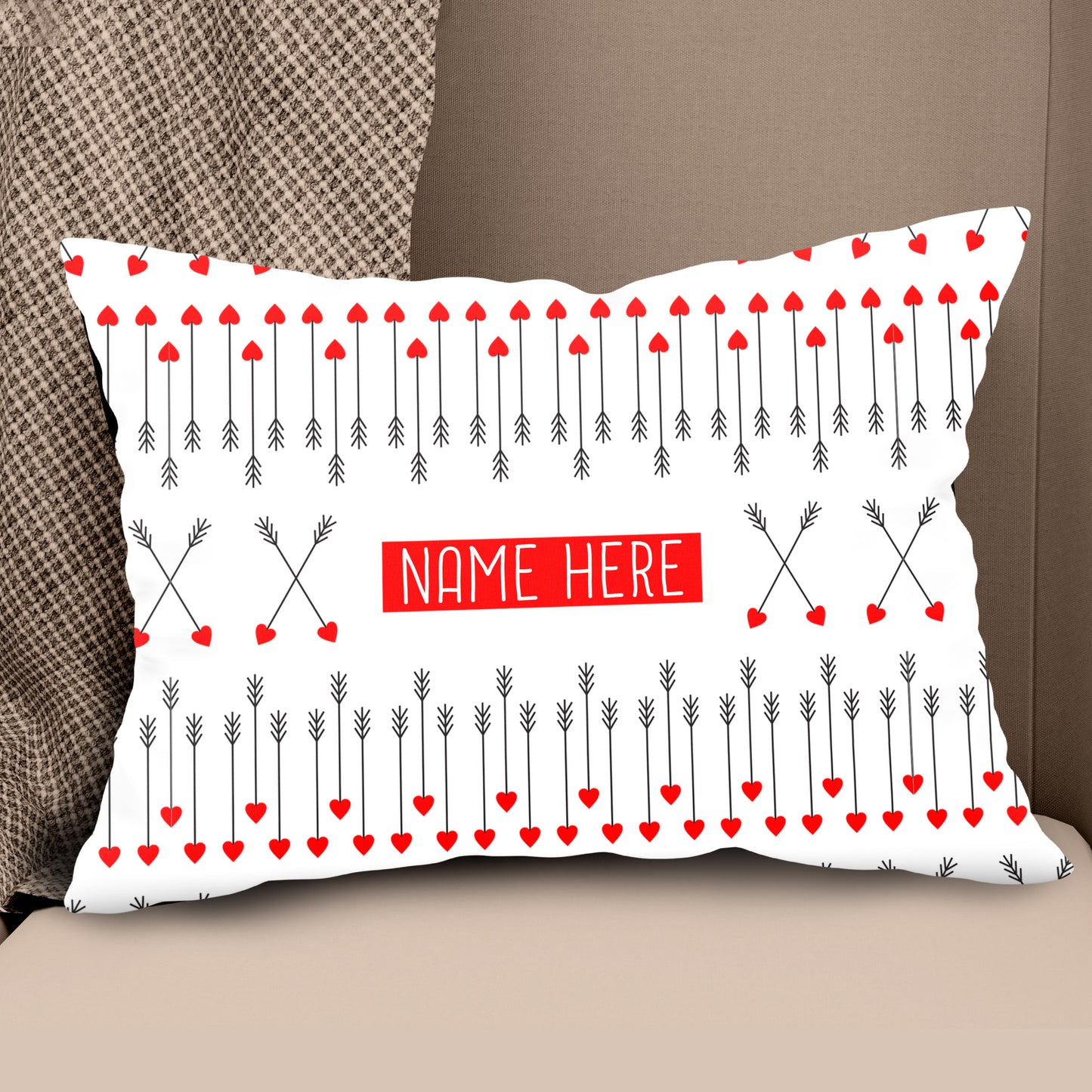 Cute Archery Arrow Custom Name White Pillows, Best Valentine Gifts Ideas TDM0914