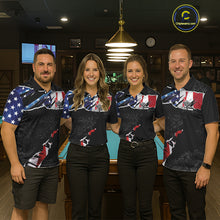 Load image into Gallery viewer, American Flag 8 Ball Aim Shoot Swear Repeat Women's Billiard Shirt Custom Pool Jersey Polo &amp; 1/4 Zip TDM5928