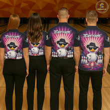 Load image into Gallery viewer, Pink Funny Duck Bowling Jersey For Women Custom Graffiti Bowling Shirt Team Polo &amp; 1/4 Zip Shirt TDM6094