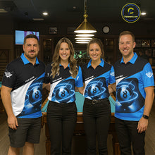 Load image into Gallery viewer, Blue 8 Ball Pool Billiard Shirt For Women Custom Glowing Billiard Team Jersey Polo &amp; 1/4 Zip TDM6341