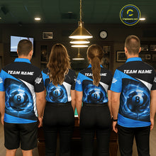 Load image into Gallery viewer, Blue 8 Ball Pool Billiard Shirt For Women Custom Glowing Billiard Team Jersey Polo &amp; 1/4 Zip TDM6341