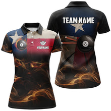 Load image into Gallery viewer, Personalized Texas Flag Vintage Smoke Billiard Shirts For Women, Patriotic Billiard Team Jerseys TDM2501