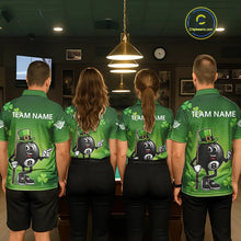 Load image into Gallery viewer, Green Funny 8 Ball Pool Shamrock Women's Billiard Shirt Custom St Patrick Day Billiard Team Jersey TDM5476