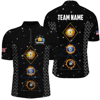 Custom Galaxy Billiard 8 Ball 9 & Ball 10 Ball Shirts For Men, Unique Team Jersey Billiard Shirts TDM2256