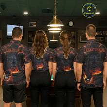 Load image into Gallery viewer, Orange 8 Ball Panther Fire Billiard Shirt For Women Custom Pool Team Shirt, Billiard League Jersey TDM5483
