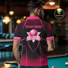 Load image into Gallery viewer, Personalized Black And Pink 8 Ball Pool Valentine Billiard Shirt For Men Custom Billiard Gifts TDM5747