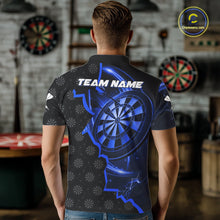 Load image into Gallery viewer, Blue Dartboard Ligthning Darts Shirt For Men Custom Darts Jersey Team Polo &amp; Quarter Zip TDM6110