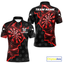 Load image into Gallery viewer, Red Dartboard Ligthning Darts Shirt For Men Custom Darts Jersey Team Polo &amp; Quarter Zip TDM6112