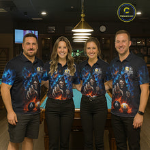 Load image into Gallery viewer, Custom Fire 8 Ball &amp; 9 Ball Grim Reaper Billiard Shirt For Women, Pool Team Jersey Polo &amp; 1/4 Zip TDM6563