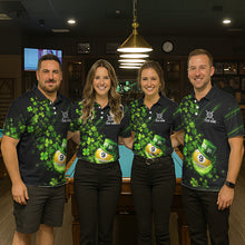 Load image into Gallery viewer, Green Luckiest Shamrock 9 Ball Billiard Shirt For Women Custom St Patrick Day Pool Team Jersey TDM5779
