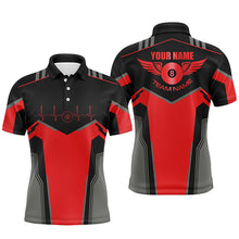 Load image into Gallery viewer, Personalized Billiard 8 Ball Wings Short Sleeve Men's Shirts,  Billiard Jerseys Tournament |Red TDM2304
