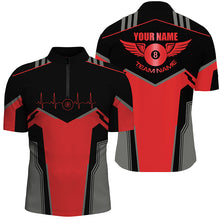 Load image into Gallery viewer, Personalized Billiard 8 Ball Wings Short Sleeve Men's Shirts,  Billiard Jerseys Tournament |Red TDM2304