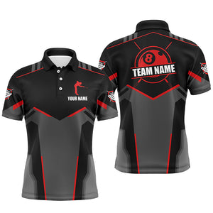 Billiard Jerseys For Men Custom Polo & Quarter-Zip Billiard Shirts, Team Pooler Short Sleeve |Red TDM2323