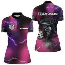 Load image into Gallery viewer, Personalized Pink Thunder Lightning Tornado Custom Funny Dart Shirts For Women, Cool Dart Team Jersey TDM3652