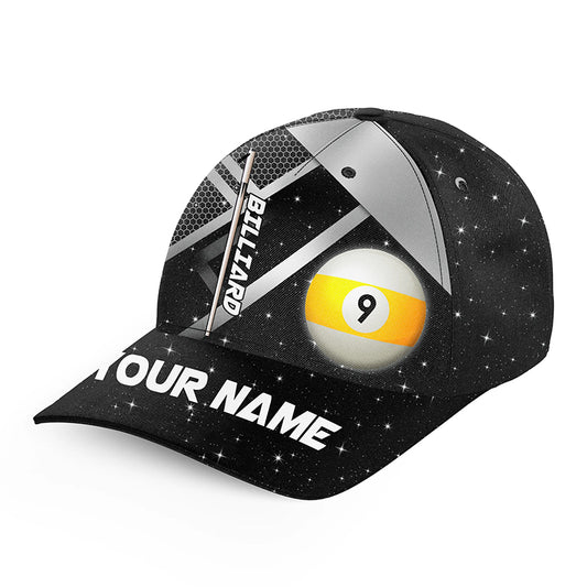 Personalized 9 Ball Pool Black Billiard Cap Hats For Pooler Custom 3D Printed Billiard Baseball Caps TDM2120