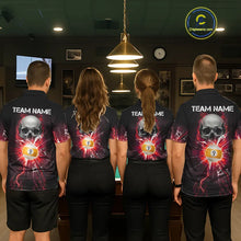 Load image into Gallery viewer, Red 8 Ball &amp; 9 Ball Skull Billiard Shirt For Men Custom Glass Break Pool Team Jersey Polo, 1/4 Zip TDM5973
