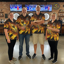 Load image into Gallery viewer, Personalized Yellow Darts Polo &amp; 1/4 Zip For Men Custom Thunder Lightning Darts Team Jersey TDM6216