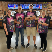 Load image into Gallery viewer, Pink Funny Raccoon Neon Graffiti Darts Shirt For Women Custom Darts Jersey Team Polo &amp; 1/4 Zip TDM6000