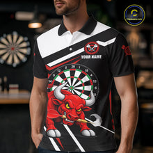 Load image into Gallery viewer, Personalized Bull Darts Jersey For Men Custom Darts Team Shirt Polo &amp; Quarter Zip | Red TDM6236
