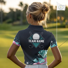Load image into Gallery viewer, Funny Pink And Turquoise Diamonds Women Golf Polo Shirts Custom Team Golf Shirt, Golfing Gifts TDM6471