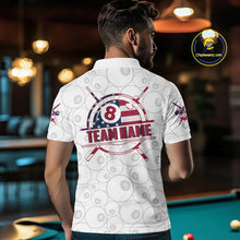 Load image into Gallery viewer, American Flag 8 Ball Billiard Jersey For Men Custom Patriotic Billiard Shirt Team Polo &amp; 1/4 Zip TDM5383