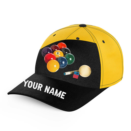 Personalized 9 Ball Pool Billiards Hats Custom Name 3D Billiard Classic Caps For Pool Player TDM1061
