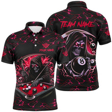 Load image into Gallery viewer, Red Funny Grim Reaper 8 Ball Pool Men Billiard Shirts Custom Name Lightning Billiard Jerseys TDM2159