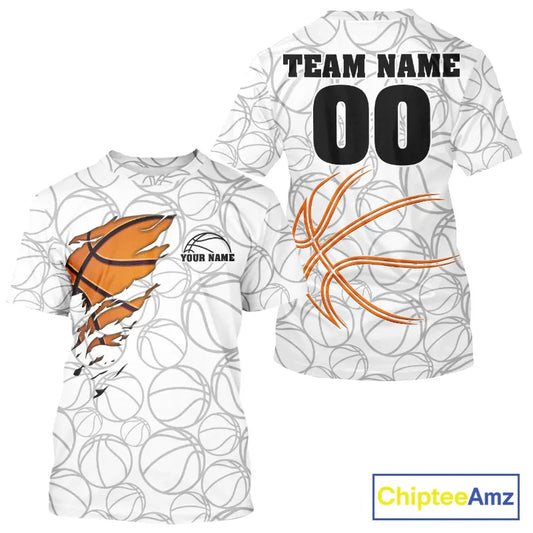 Personalized White Basketball Shirt Custom Name And Number Basketball Team Jersey Player Outfit TDM5674