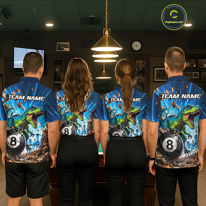 Personalized Dinosaur Funny 8 Ball Billiard Shirt For Women Custom Billiard Jersey, Pool Player Gift TDM7168
