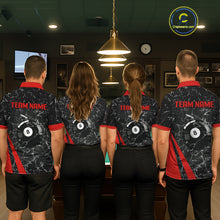 Load image into Gallery viewer, Black And Red Glass Break 8 Ball Billiard Shirt For Men Custom Pool Team Jersey Polo &amp; 1/4 Zip TDM6324