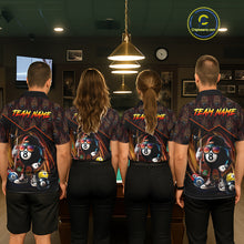 Load image into Gallery viewer, Orange Funny 8 Ball Pool Billiard Shirt For Men Custom Flame Billiard Team Jersey Polo &amp; 1/4 Zip TDM6347