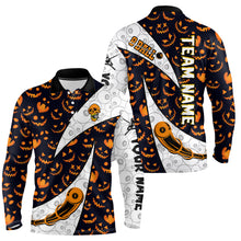 Load image into Gallery viewer, Custom Pumpkin Pattern Halloween Billiard Men's Shirts Best Halloween Polo Shirts TDM0377