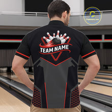 Load image into Gallery viewer, Personalized Bowling Jersey For Men Custom Black And Red Bowling Team Shirt Polo &amp; 1/4 Zip TDM6116