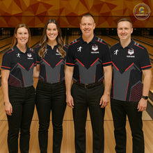 Load image into Gallery viewer, Personalized Bowling Jersey For Men Custom Black And Red Bowling Team Shirt Polo &amp; 1/4 Zip TDM6116