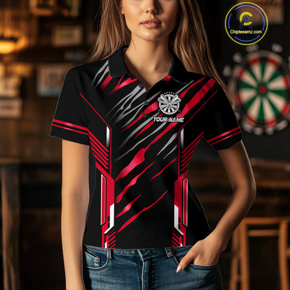3D Darts Board Fire Flame Custom Dart Shirts For Women, Best Dart League Jerseys Team Uniform |Red TDM5051
