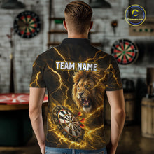 Load image into Gallery viewer, Custom Yellow Dartboard Thunder Lightning Lion Darts Shirt For Men, Darts League Team Jersey TDM5815