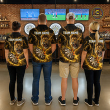 Load image into Gallery viewer, Custom Yellow Dartboard Thunder Lightning Lion Darts Shirt For Women, Darts League Team Jersey TDM5815