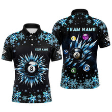 Load image into Gallery viewer, Personalized Blue Frozen 8 Ball Pool Billiard Shirts For Men Custom Billiard Balls Team Jerseys TDM1927