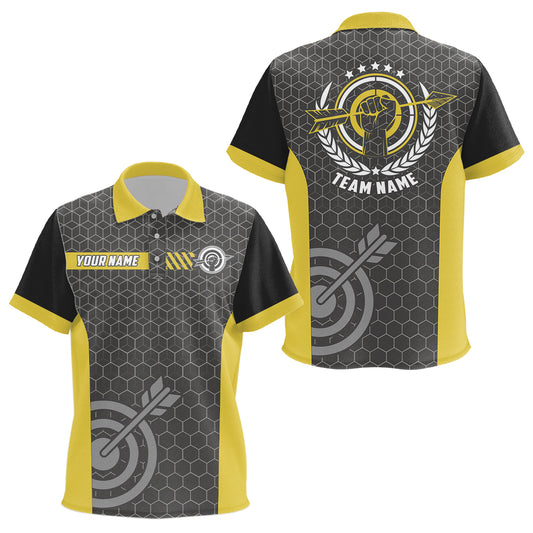 Yellow And Black Archery Target Kid Polo Shirts Best Custom Team Name  Archery Jerseys TDM0660
