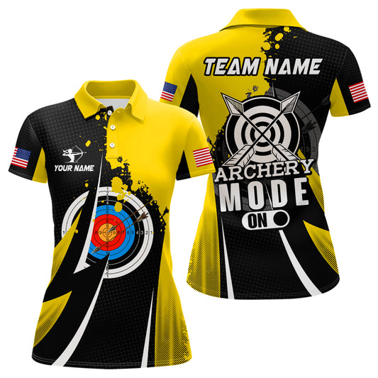 Personalized Yellow Jerseys Archery Mode On Polo Shirts For Women Custom Archery Jerseys Team Shirts TDM0672