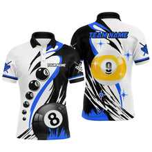 Load image into Gallery viewer, Personalized Billiard 8 Ball &amp; 9 Ball Pool Shirts For Men Custom Billiard Team Jerseys | Blue TDM2409