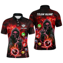 Load image into Gallery viewer, Red Billiard Grim Reaper Men Polo &amp; Quarter-Zip Shirts Customized Team League Billiard Jerseys TDM1748