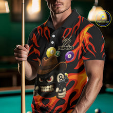 Load image into Gallery viewer, Personalized Red Funny Flame 8 Ball Billiard Shirt For Men Custom Pool Team Jersey Polo &amp; 1/4 Zip TDM4782