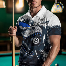 Load image into Gallery viewer, Personalized Sauropod 8 Ball Billiard Shirt For Men Custom Billiard Team Shirts, Pool Jersey |Blue TDM4767