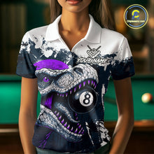 Load image into Gallery viewer, Personalized Sauropod 8 Ball Billiard Shirt For Women Custom Billiard Team Shirt, Pool Jersey|Purple TDM4768